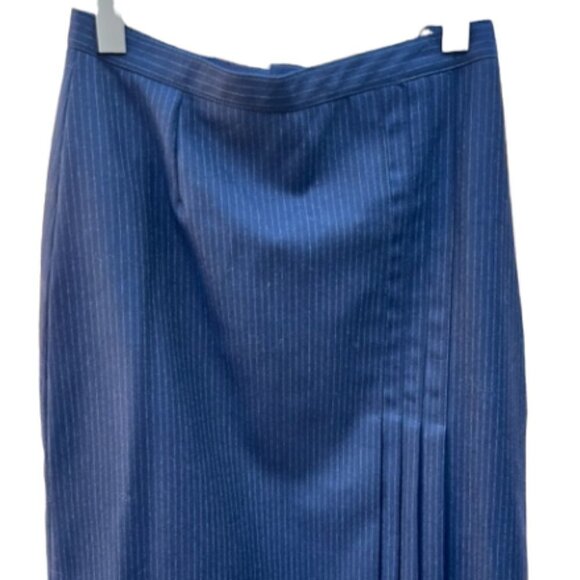 Peabody House NWT Women's Vintage Navy Blue Pinstripe Suit Skirt Set Size 11/12 - Picture 11 of 16